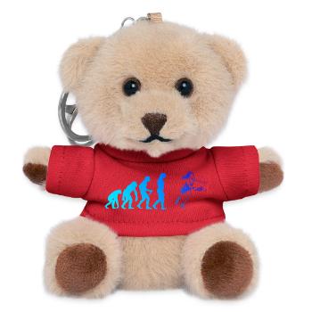 Pickleball athlete motif around pickleball tournament - Teddy Keyring - red - Front