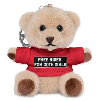 Free rides for gothic girls - Teddy Keyring - red - Front