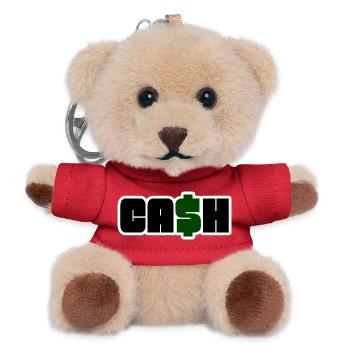 Green Cash Dollar – Tippfehler - Teddy Schlüsselanhänger - Rot - Vorne