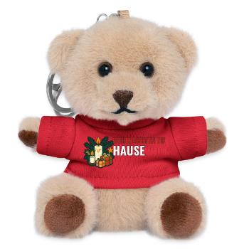 Weihnachten zu Hause Motiv. - Teddy Schlüsselanhänger - Rot - Vorne