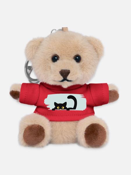 Katze - Teddy Schlüsselanhänger - Rot