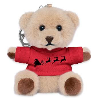 Rentierschlittenfahrt - Teddy Schlüsselanhänger - Rot - Vorne