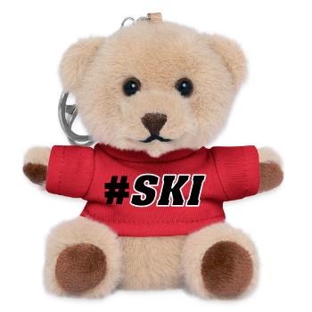 Ski Piste - Porte-clés ourson - rouge - Devant
