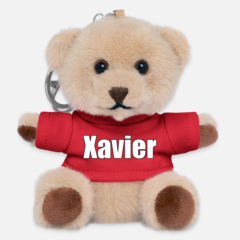 Xavier - Porte-clés ourson - rouge