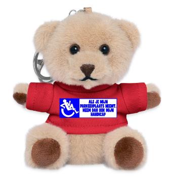 Mein Parkplatz, also auch mein Handicap! - Teddy Schlüsselanhänger - Rot - Vorne