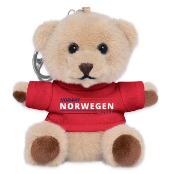 Norwegen Flaggenstil Typografie - Teddy Schlüsselanhänger - Rot - Vorne