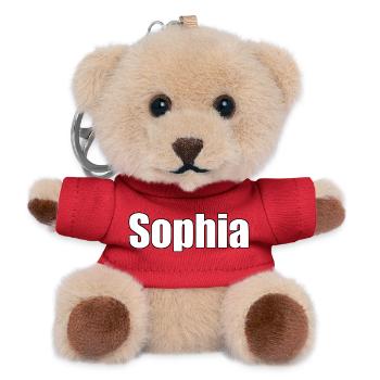 Sophia - (People's Name) - Teddy Keyring - red - Front