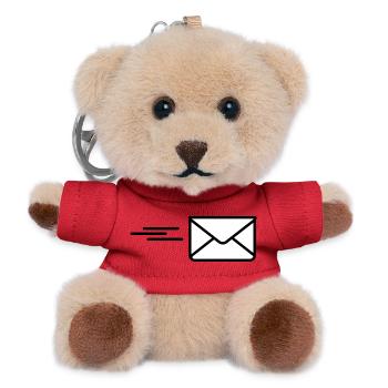 Senden Sie einen Logo-Brief - Teddy Schlüsselanhänger - Rot - Vorne