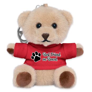 Best Friend on Board - Pfote, Hundefreund - Teddy Schlüsselanhänger - Rot - Vorne