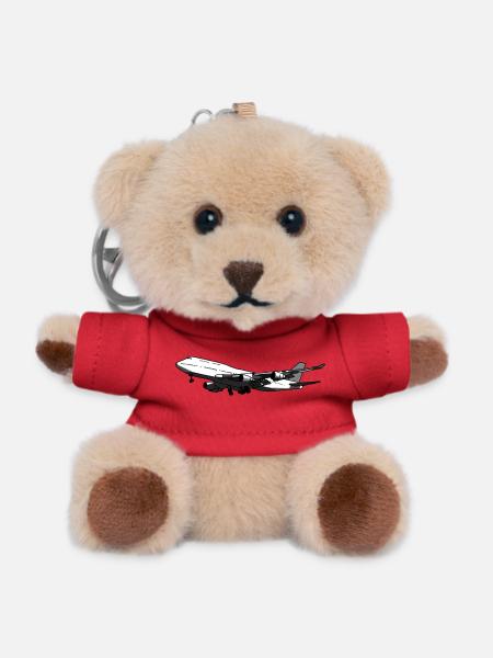 Flugzeug Silhouette mit Dynamischem Design - Teddy Schlüsselanhänger - Rot