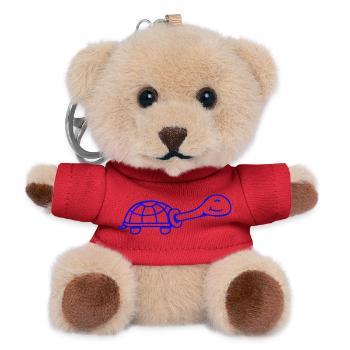 turtle cute smiling happy funny - Teddy Keyring - red - Front
