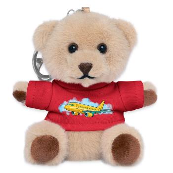 Yellow Jet Traveler Illustration - Teddy Keyring - red - Front