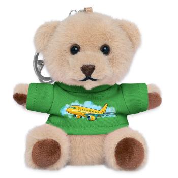 Yellow Jet Traveler Illustration - Teddy Keyring - green - Front