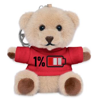 Low battery - Teddy Keyring - red - Front