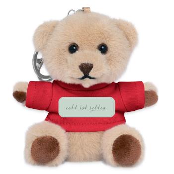 real is rare – minimalist typography - Teddy Keyring - red - Front