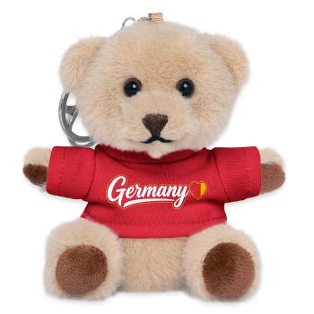 Deutschland-Skript mit Flaggenherz Fan-Patriotisch - Teddy Schlüsselanhänger - Rot - Vorne