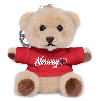 Norwegisches Drehbuch mit Flag Heart Fan Patriotisch - Teddy Schlüsselanhänger - Rot - Vorne