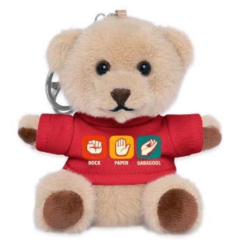 Rock Paper Gabagool Fun Italian Food G - Teddy Keyring - red - Front
