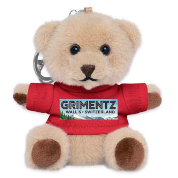 Grimentz Panorama Schweiz - Teddy Schlüsselanhänger - Rot - Vorne