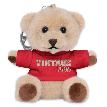 30 Years 1996 Vintage Retro Birthday Gift - Teddy Keyring - red - Front