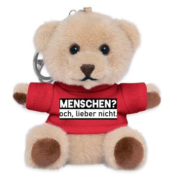 MENSCHEN? och, lieber nicht. - Teddy Schlüsselanhänger - Rot - Vorne
