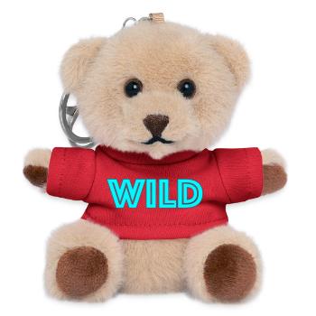 Wild Neon Lettering - Teddy Keyring - red - Front