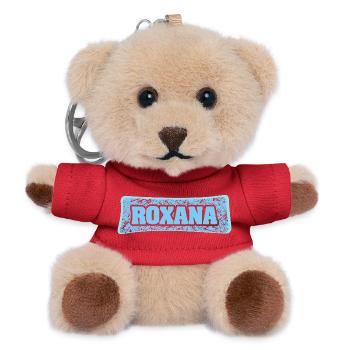Geboren Roxana - Teddy Schlüsselanhänger - Rot - Vorne