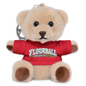 Floorball Löcher Humor Design - Teddy Schlüsselanhänger - Rot - Vorne