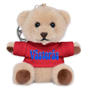 Västerås in blauen Buchstaben - Teddy Schlüsselanhänger - Rot - Vorne