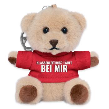 Geschenk für die erste eigene Klassenleitung - Teddy Schlüsselanhänger - Rot - Vorne