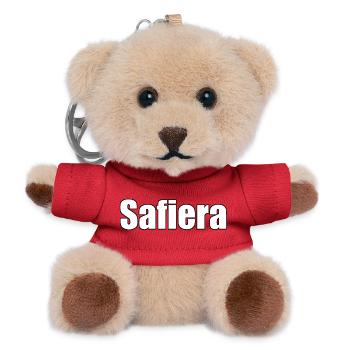 Safiera - (menschlicher Name) - Teddy Schlüsselanhänger - Rot - Vorne