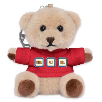 Retro Keyboard Tasten CTRL ALT DEL - Teddy Schlüsselanhänger - Rot - Vorne