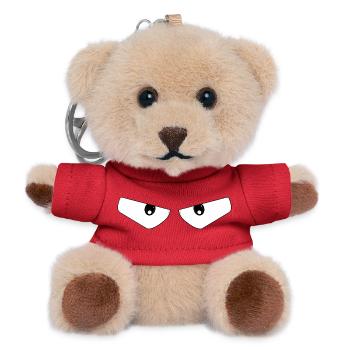 Ausdrucksstarke, mutige Augen - Teddy Schlüsselanhänger - Rot - Vorne