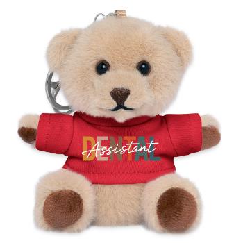 Dental Assist Color Block Design - Teddy Keyring - red - Front