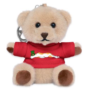 Lazy Cat Sleeping Mardi Gras Mask Carnival Vibes - Teddy Keyring - red - Front