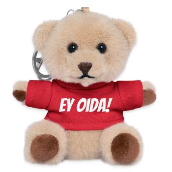 Hey Oida! – Dialect Deluxe - Teddy Keyring - red - Front