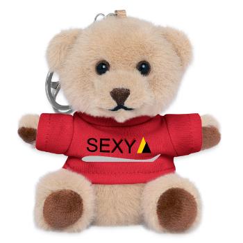 Sexy Typo Gelb-Akzent - Teddy Schlüsselanhänger - Rot - Vorne