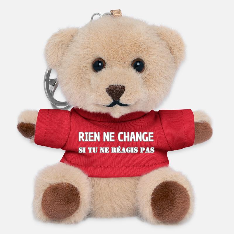 Nothing changes if you don't react - Teddy Keyring - red