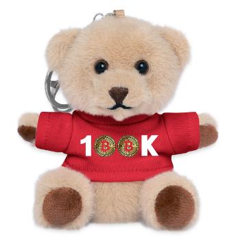 Bitcoin Bitcoin BTC 100k Crypto Cryptocurrency - Teddy Keyring - red - Front