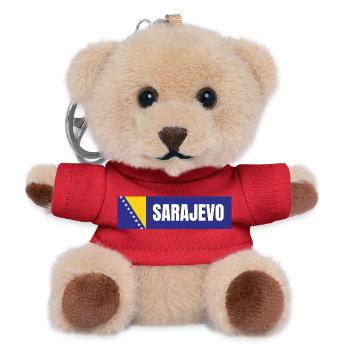 Sarajevo in Bosnia and Herzegovina Flag Colors - Teddy Keyring - red - Front