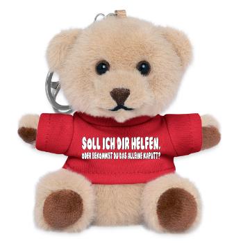 soll ich dir helfen, oder bekommst du das alleine  - Teddy Schlüsselanhänger - Rot - Vorne