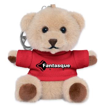 Whimsical Black and White - Teddy Keyring - red - Front