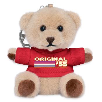 Originale 55 mehrfarbige Retro-Streifen - Teddy Schlüsselanhänger - Rot - Vorne