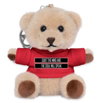 Quiet The Mind And The Soul Will Speak Ruhe Spruch - Teddy Keyring - red - Front