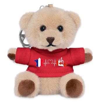 Heartbeat France Kanada - Teddy Schlüsselanhänger - Rot - Vorne