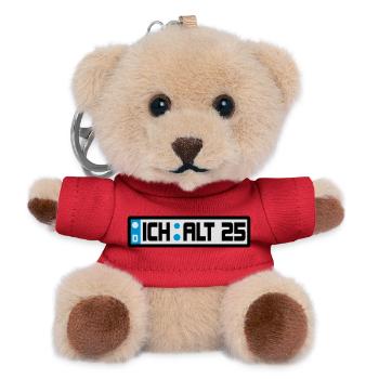 Geburtstag 25 Jahre - Teddy Schlüsselanhänger - Rot - Vorne