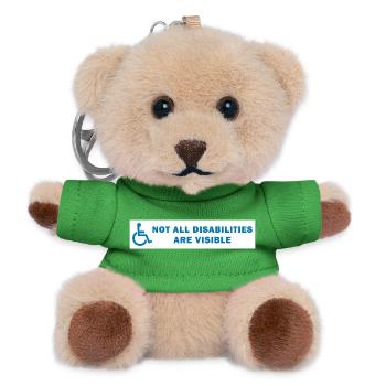 Tous les handicaps ne sont pas visibles - Porte-clés ourson - vert - Devant