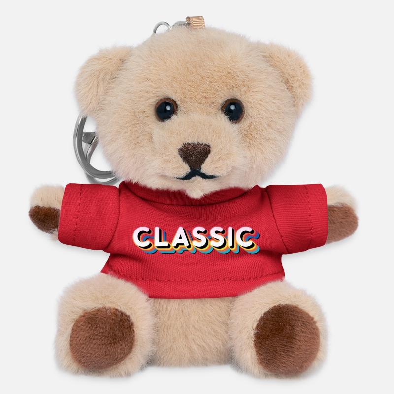 Retro Classic - Teddy Keyring - red