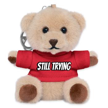 Still Trying Typography Tee - Teddy Keyring - red - Front