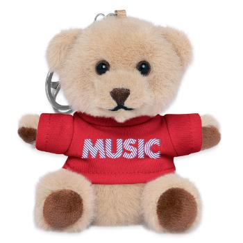 Music 3D – Modern Typography Retro Electro Design - Teddy Keyring - red - Front